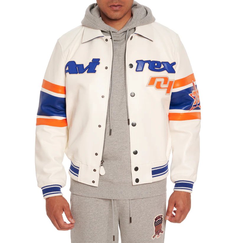 Avirex New York Leather Bomber Jacket – Front View 2