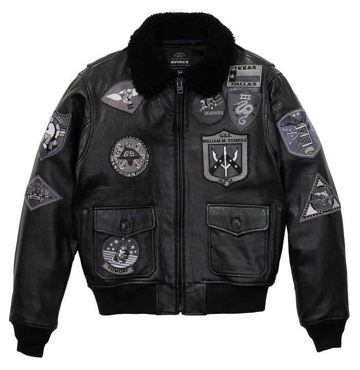 Avirex Black G-1 Goatskin Bomber Jacket