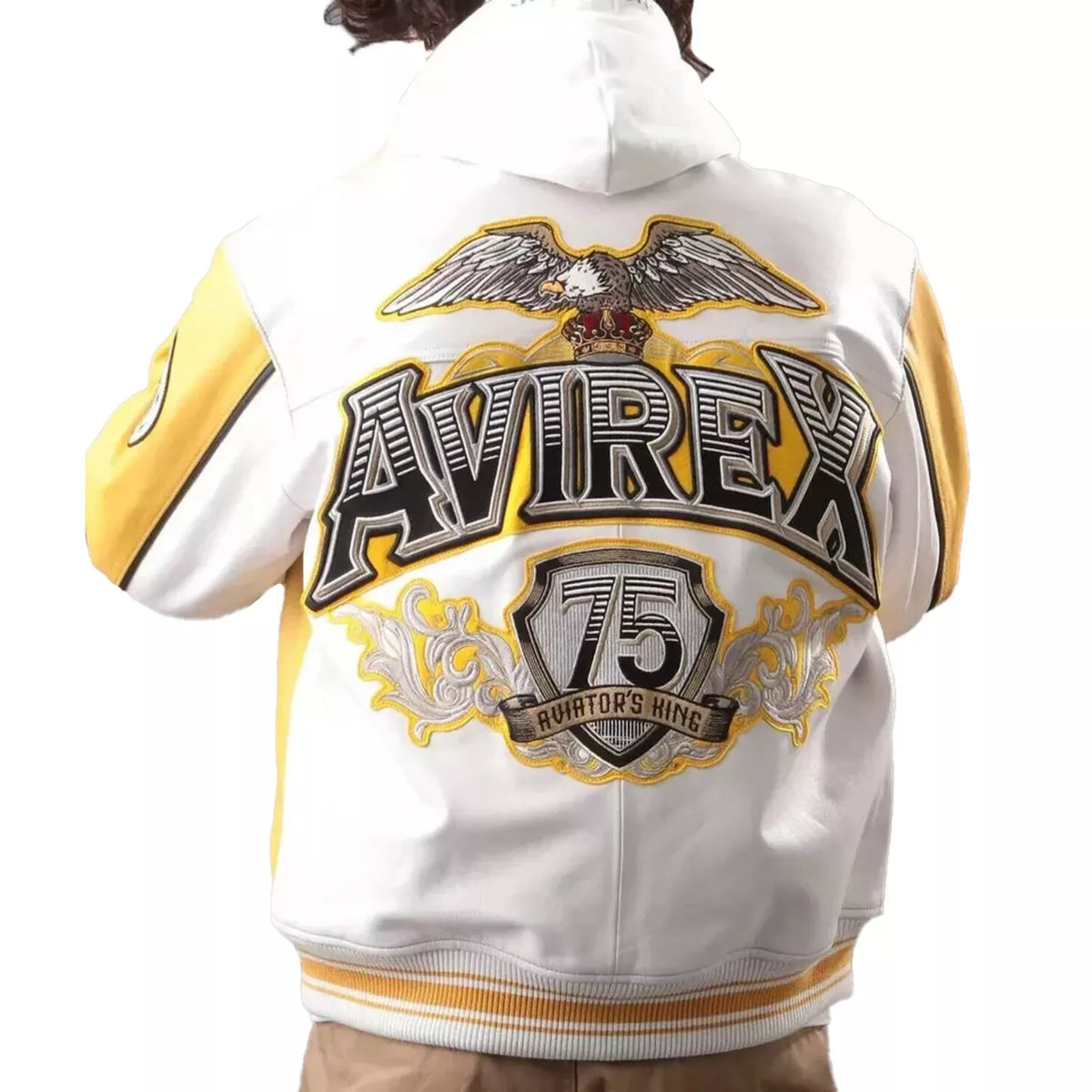 Men's Avirex Classic King 75 Yellow Aviator Jacket – Back View