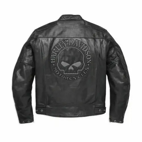 Harley-Davidson Midnight Rider's Skull Leather Jacket – Back View
