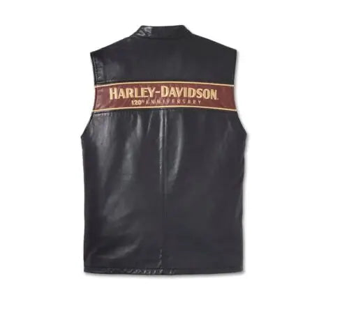 Men's Harley-Davidson 120th Anniversary Leather Vest – Back View