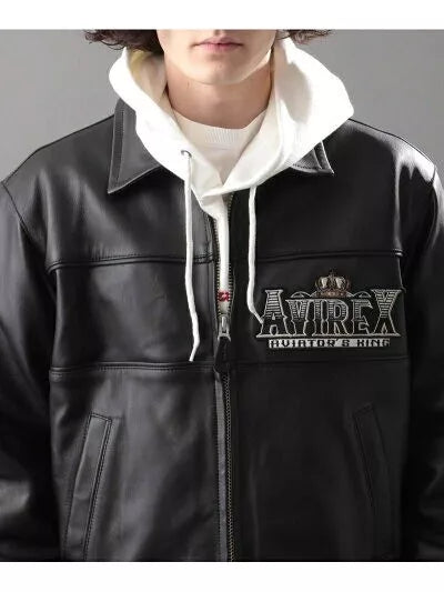 Men's Avirex Classic King 75 Black Aviator Jacket – Front View 2