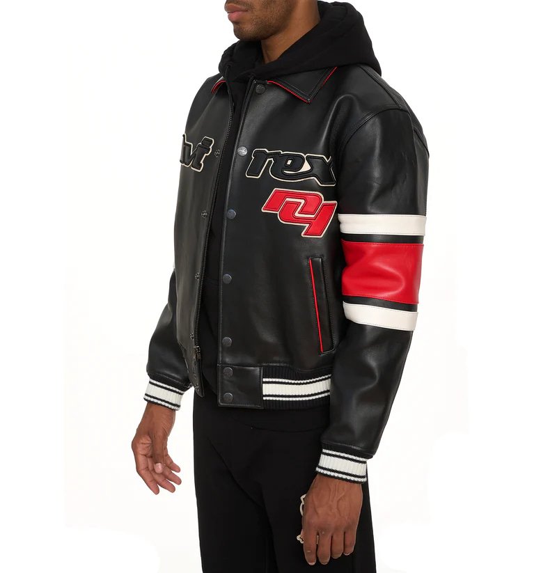 Avirex The Legend Lambskin Leather Bomber Jacket – Front View 3